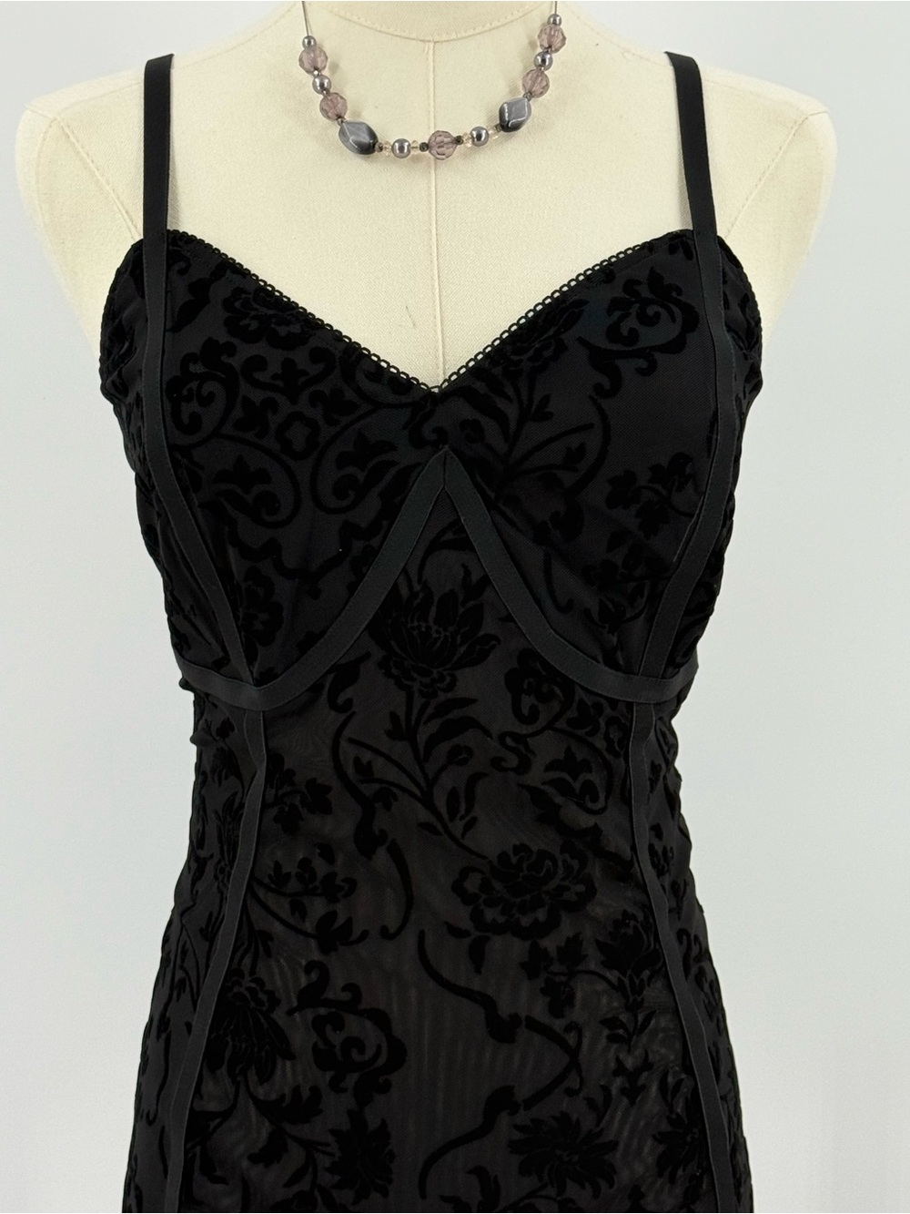Sexy BloomChic Black Velvet Burnout Slip tank